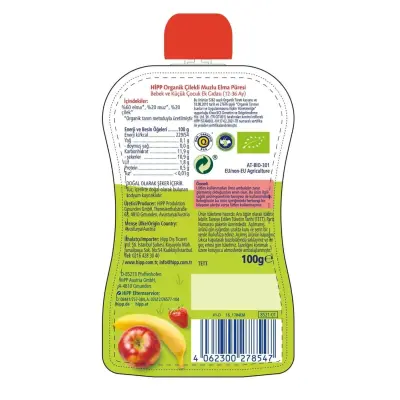 Hipp Organik Muzlu Elmalı Armut Püresi 100 gr - 4
