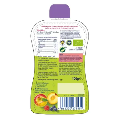 Hipp Organik Orman Meyveli Şeftalili Elma Püresi 100 gr - 4