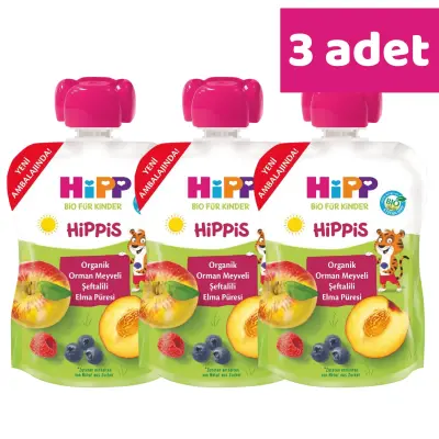 Hipp Organik Orman Meyveli Şeftalili Elma Püresi 100 gr x3 - 7