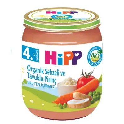 Hipp Organik Sebzeli ve Tavuklu Pirinç 125 gr