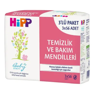 Hipp Temizlik ve Bakım Islak Mendili 3x56lı 