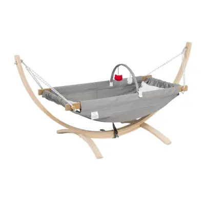 Holmen Fethiye Ahşap Hamak Cibinlikli Gri