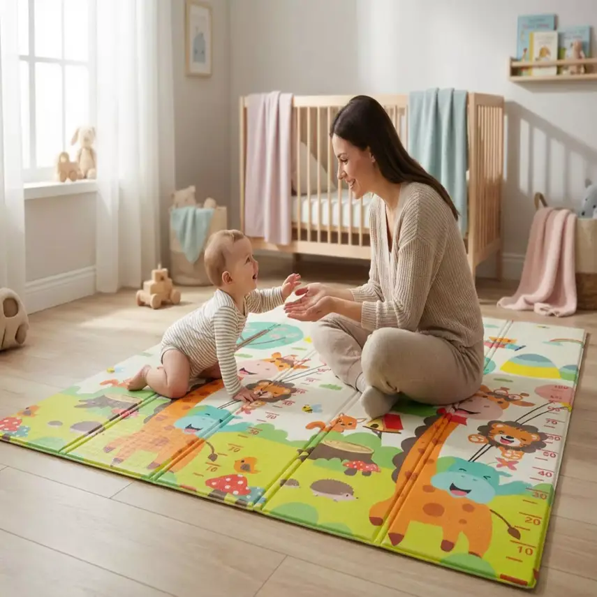 Holmen Katlanabilir Oyun Matı Arabalar Ve Hayvanlar 150x200x1 Cm - 2