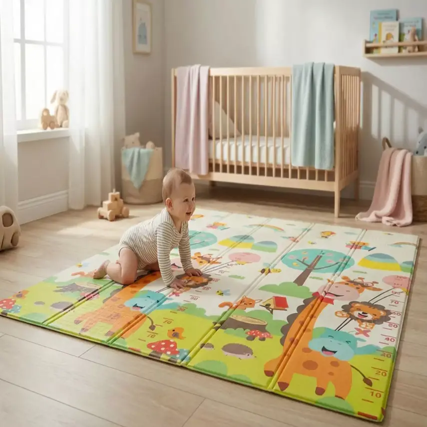 Holmen Katlanabilir Oyun Matı Arabalar Ve Hayvanlar 150x200x1 Cm - 3