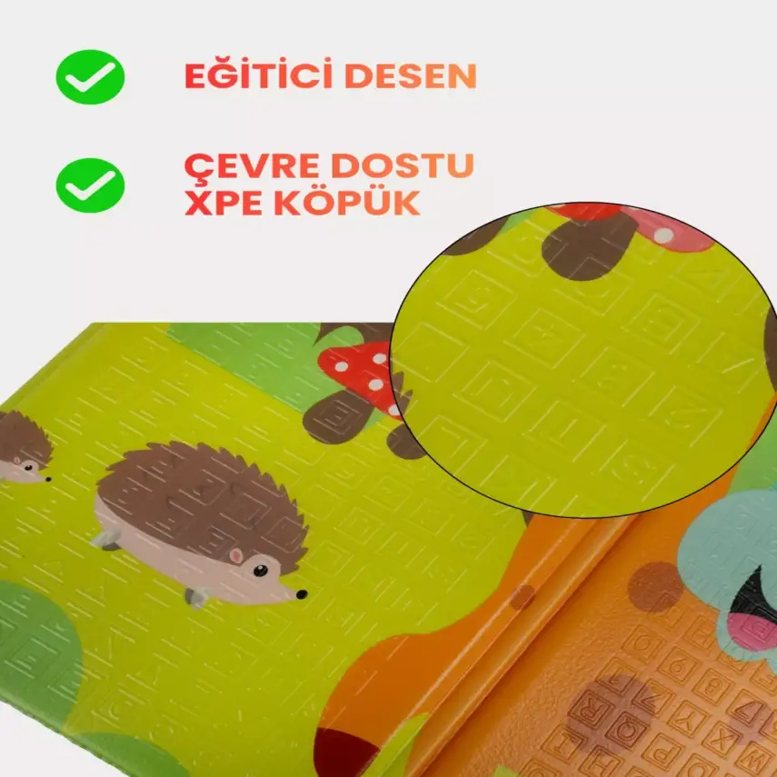 Holmen Katlanabilir Oyun Matı Arabalar Ve Hayvanlar 150x200x1 Cm - 8