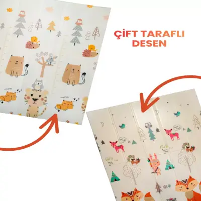 Holmen Katlanabilir Oyun Matı Minik Hayvanlar Soft 150x200x1 Cm - 7