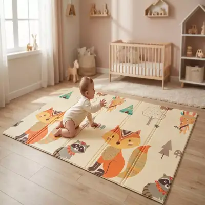 Holmen Katlanabilir Oyun Matı Minik Hayvanlar Soft 150x200x1 Cm - 2