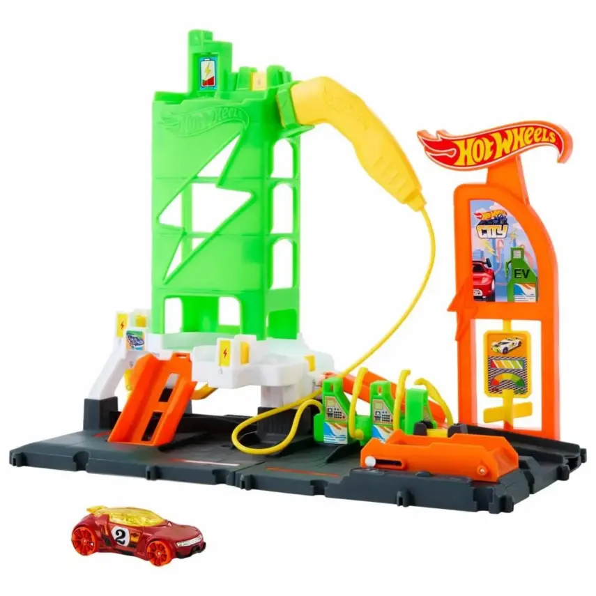 Hot Wheels Elektrikli Araç Şarj İstasyonu Oyun Seti - 1