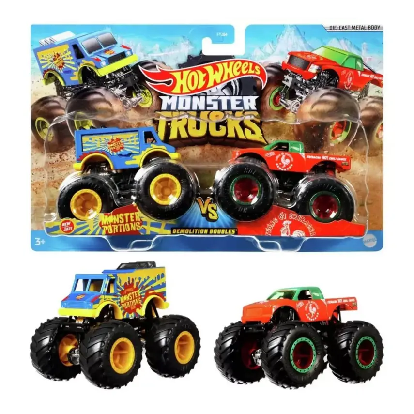 Hot Wheels Monster Trucks Güçlü İkili 1:64 Arabalar - 1