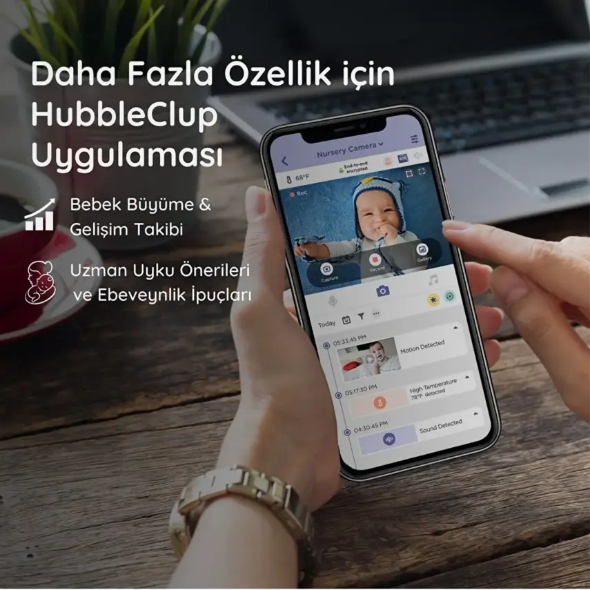 Hubble Nursery Pal Cloud  Wifi-Connect 5 inç Dijital Bebek Kamerası - 8