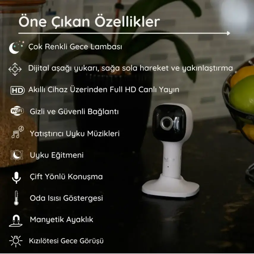 Hubble Nursery Pal Cloud  Wifi-Connect 5 inç Dijital Bebek Kamerası - 12