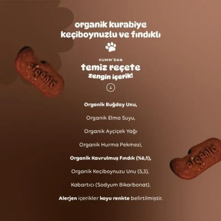 Humm Organic Keçiboynuzlu ve Fındıklı Kurabiye 55 gr - 9