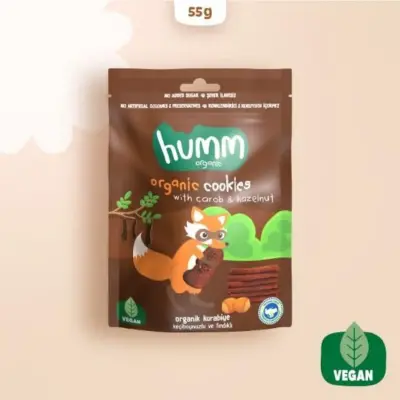 Humm Organic Keçiboynuzlu ve Fındıklı Kurabiye 55 gr - 2