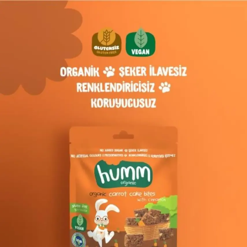 Humm Organik Glutensiz Vegan Havuçlu ve Tarçınlı Kek 30 gr - 5
