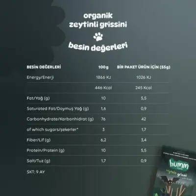 Humm Organik Vegan Zeytinli Grissini 55 gr - 7