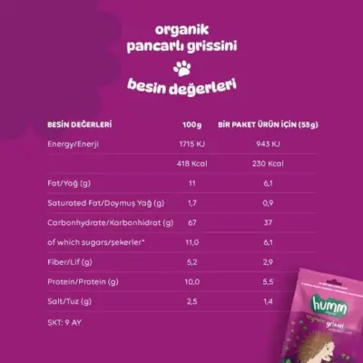 Humm Pancarlı Vegan Grissini 55 gr - 10