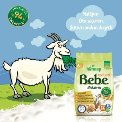 Hünnap Keçi Sütlü Bebek Bisküvisi 400 gr x2 - 2