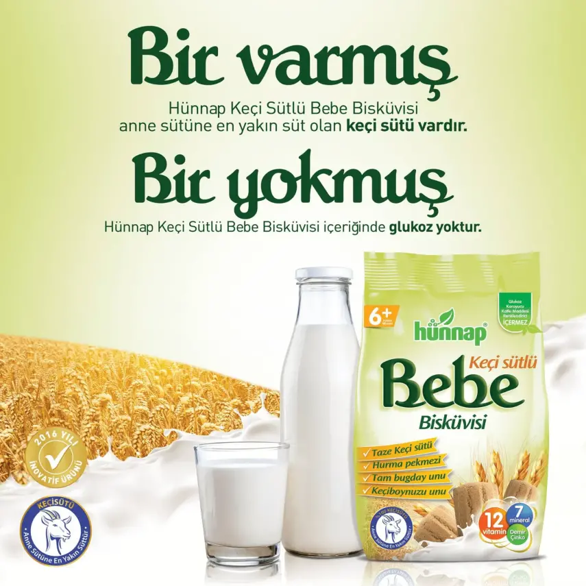 Hünnap Keçi Sütlü Bebek Bisküvisi 400 gr x3 - 6