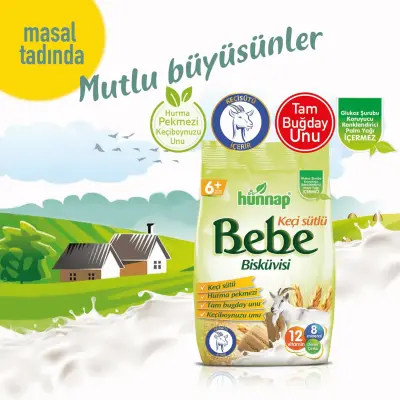 Hünnap Keçi Sütlü Bebek Bisküvisi 400 gr x3 - 2