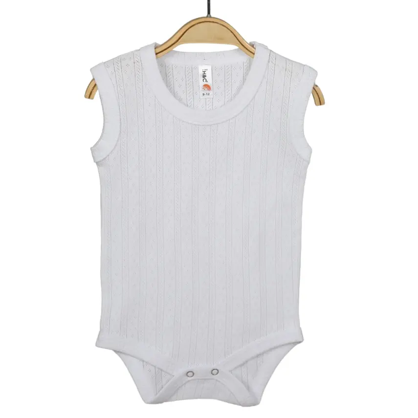 Hvc Bebek Atlet Body Jakarlı Çizgili Beyaz - 1