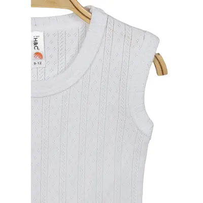 Hvc Bebek Atlet Body Jakarlı Çizgili Beyaz - 4