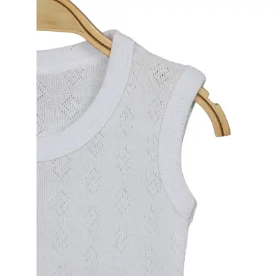 Hvc Bebek Atlet Body Jakarlı Küp Desenli Beyaz - 10