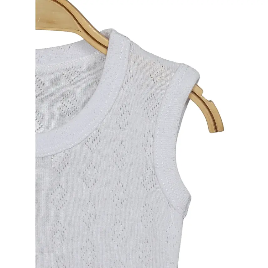 Hvc Bebek Atlet Body Jakarlı Küp Desenli Beyaz - 10