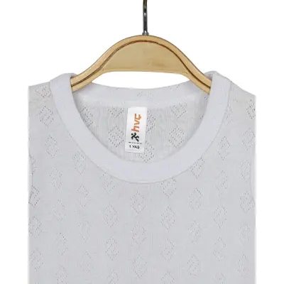 Hvc Bebek Atlet Body Jakarlı Küp Desenli Beyaz - 5