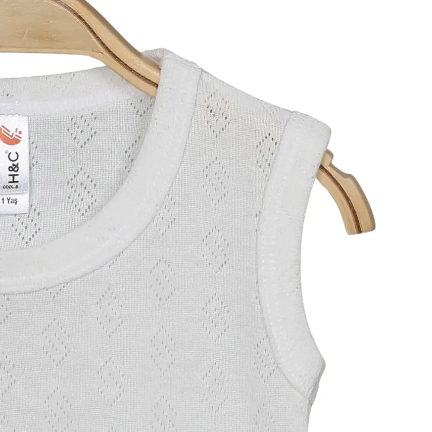 Hvc Bebek Atlet Body Jakarlı Küp Desenli Ekru - 3