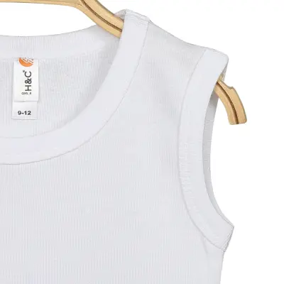 Hvc Bebek Body Askılı Atlet Body Ribanalı Pamuklu Zıbın Beyaz 5li Unisex - 2