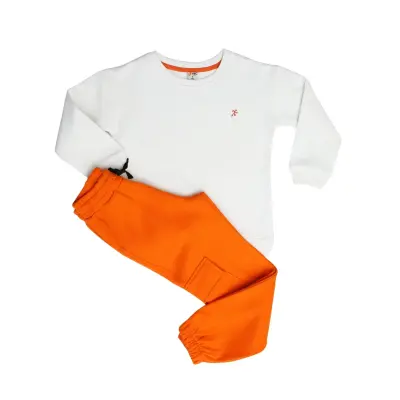 Hvc Çocuk  Eşofman Takımı Turuncu - Beyaz - Krem