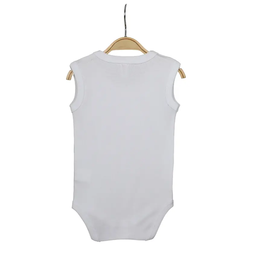 Hvc Ribanalı Askılı Bebek Body Unisex Beyaz - 10