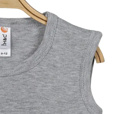 Hvc Ribanalı Askılı Bebek Body Unisex Gri - 2