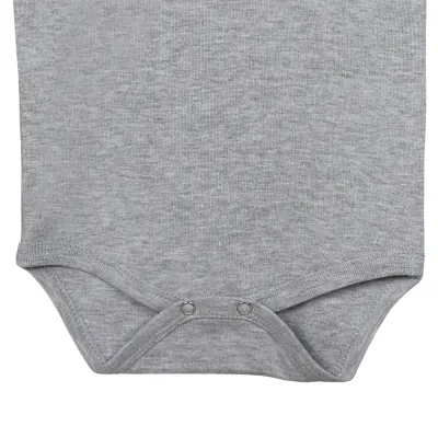 Hvc Ribanalı Askılı Bebek Body Unisex Gri - 5