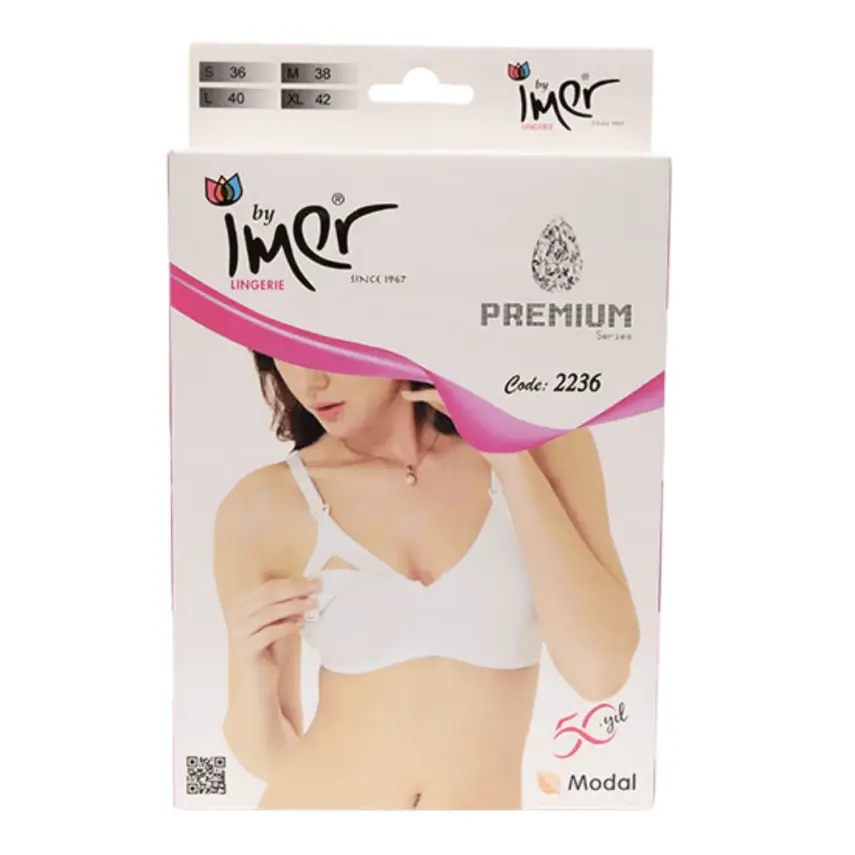 İmer Emzirme Sütyen Modal Beyaz 95B - 1