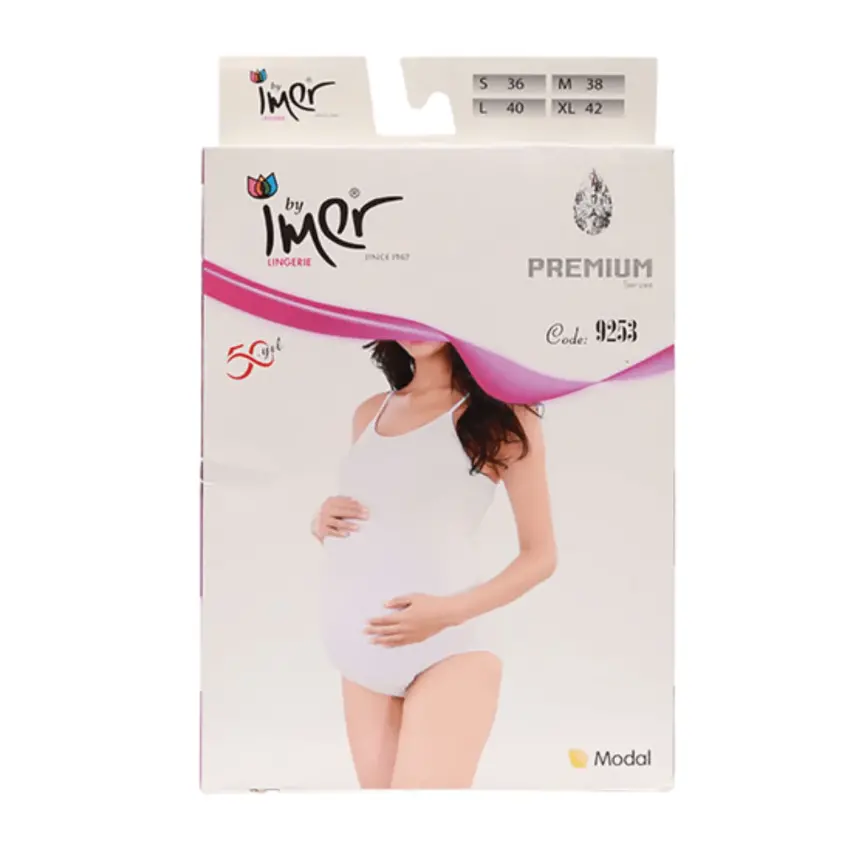 İmer Hamile Çıtçıtlı Body Beyaz 3/L - 1