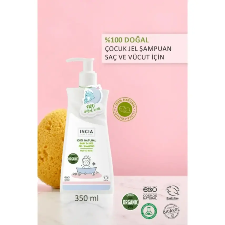 Incia Çocuklar İçin Doğal Jel Şampuan 350 ml - 2
