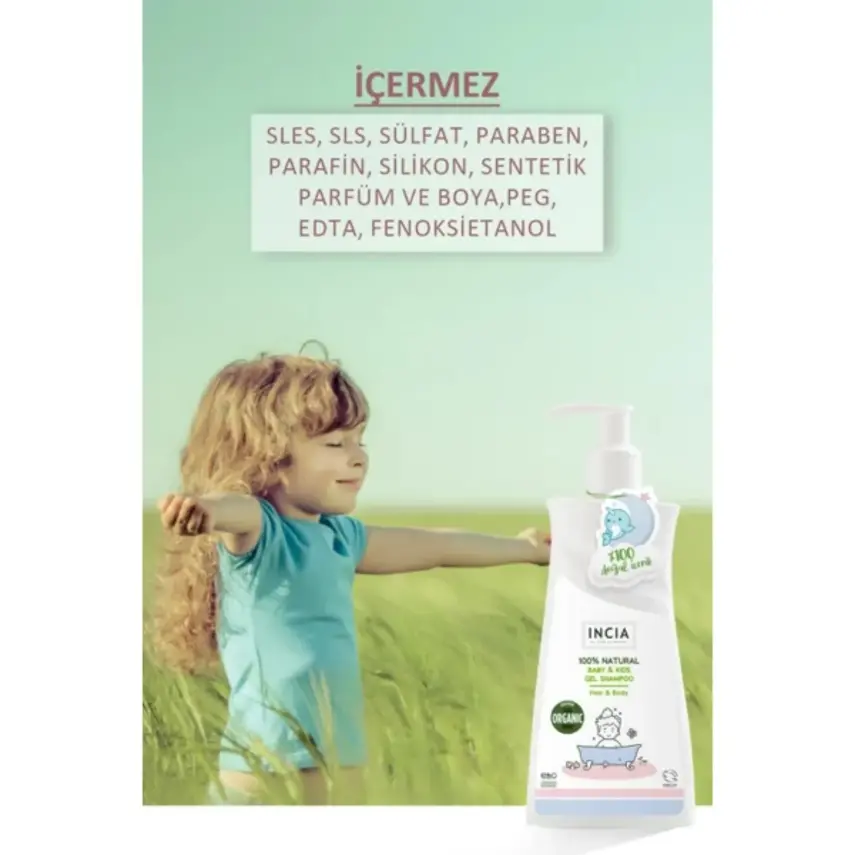 Incia Çocuklar İçin Doğal Jel Şampuan 350 ml - 3