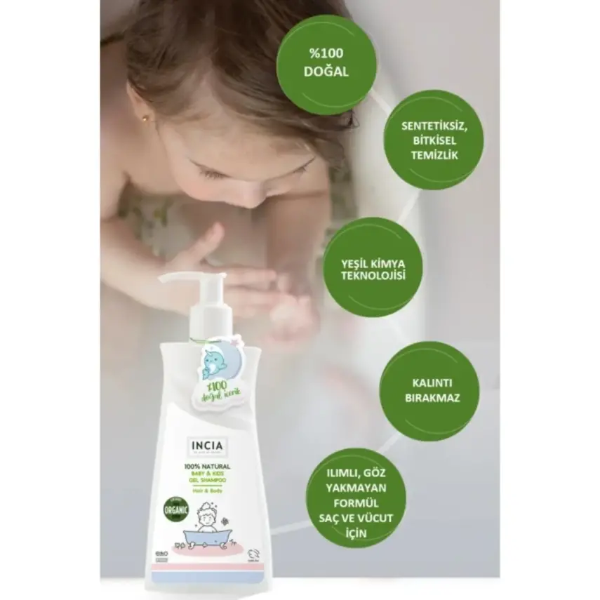 Incia Çocuklar İçin Doğal Jel Şampuan 350 ml - 5