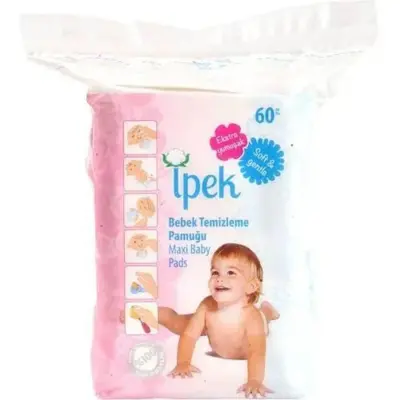 İpek Bebek Temizleme Pamuğu 12x60lı - 2