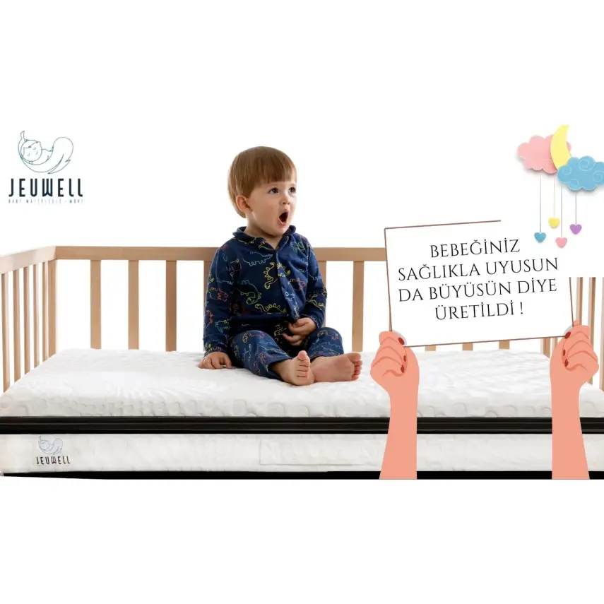 Jeuwell 3D Alezli Sünger Yatak 70x130 Cm - 1