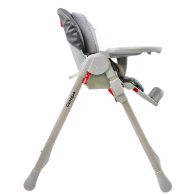 Kanz Campo Mama Sandalyesi Portatif Kolay Katlanır Yükseklik Ayarlı Tekerlekli İç Pedli  Dark Grey - 11