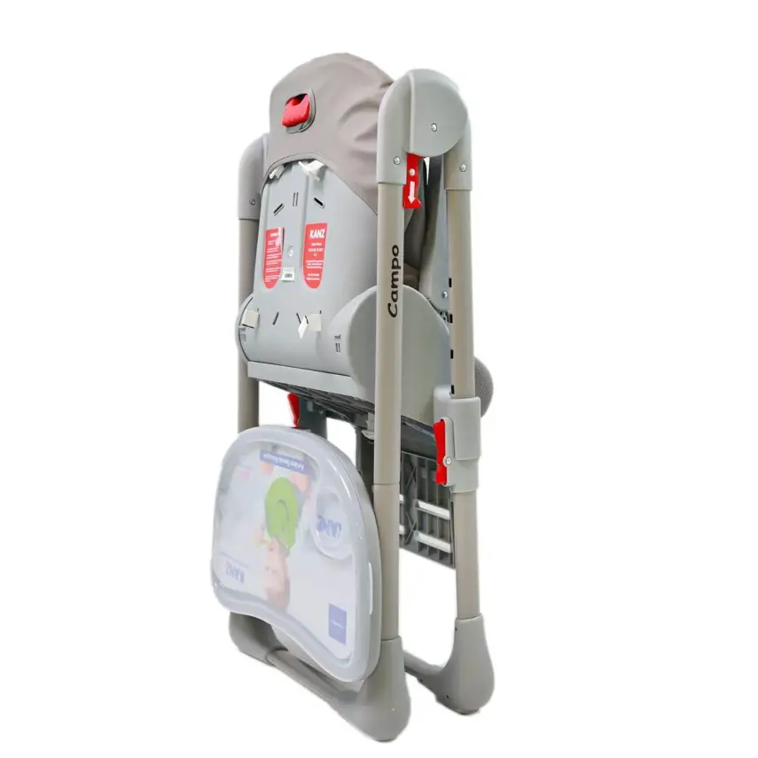 Kanz Campo Mama Sandalyesi Portatif Kolay Katlanır Yükseklik Ayarlı Tekerlekli İç Pedli  Dark Grey - 5