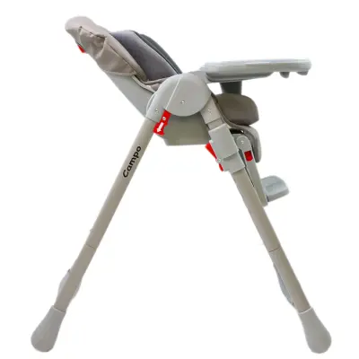 Kanz Campo Mama Sandalyesi Portatif Kolay Katlanır Yükseklik Ayarlı Tekerlekli İç Pedli Grey - 8