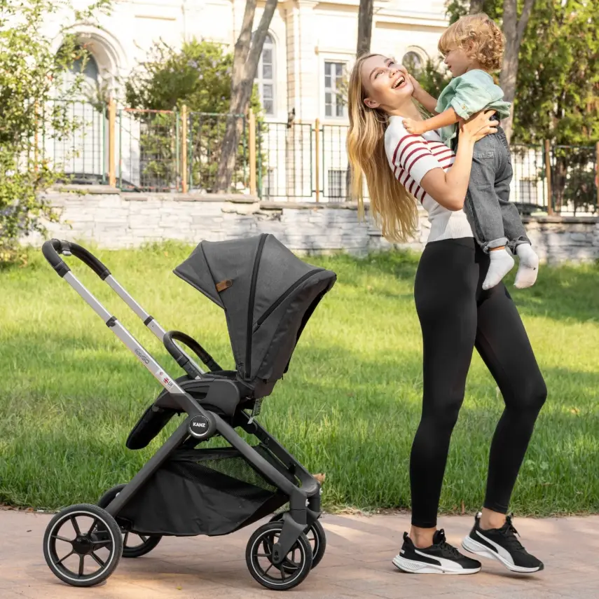 Kanz Easygo Çift Yönlü Travel Sistem-Seyahat Sistem Bebek Arabası Gri - 2