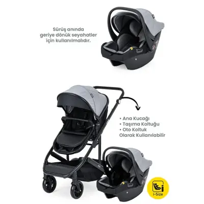 Kanz Echo Travel Sistem Bebek Arabası Grey - 4