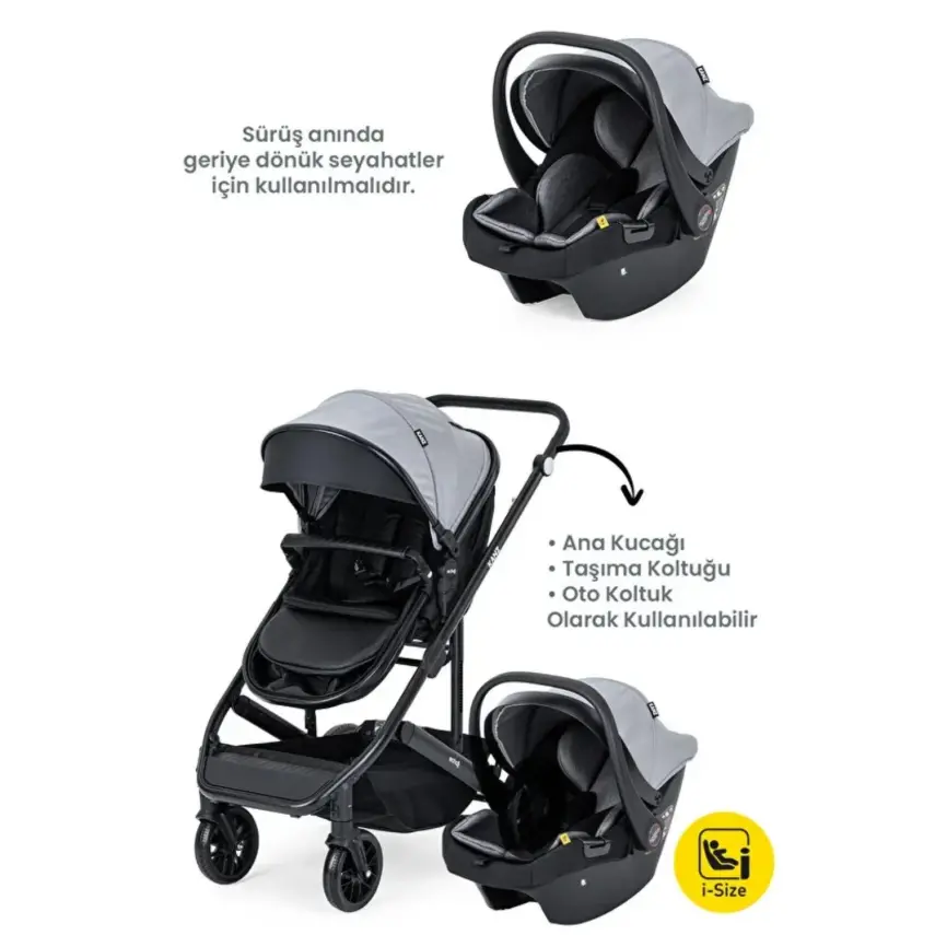 Kanz Echo Travel Sistem Bebek Arabası Grey - 4