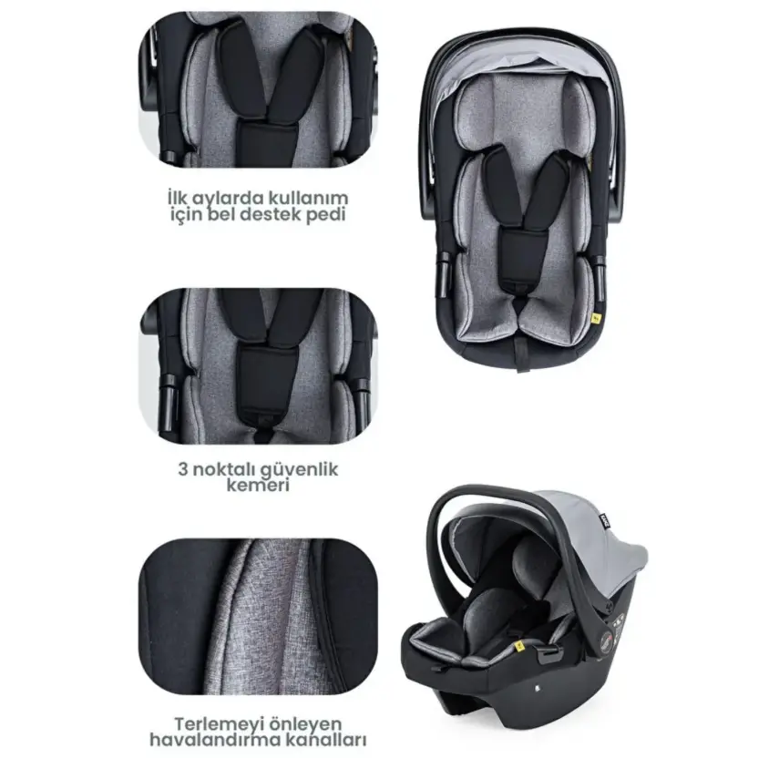 Kanz Echo Travel Sistem Bebek Arabası Grey - 9