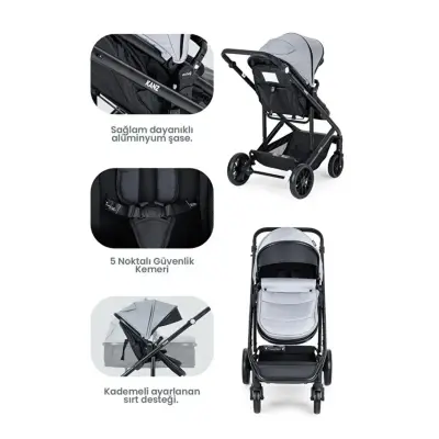 Kanz Echo Travel Sistem Bebek Arabası Grey - 5
