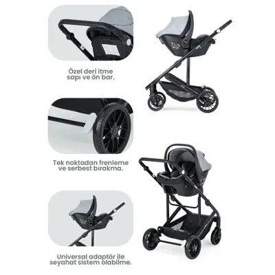 Kanz Echo Travel Sistem Bebek Arabası Grey - 8